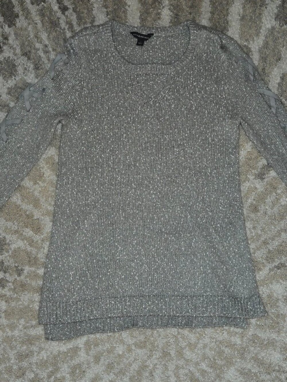 Rock & Republic Ribbon Sleeve Cut-out Sweater Size S